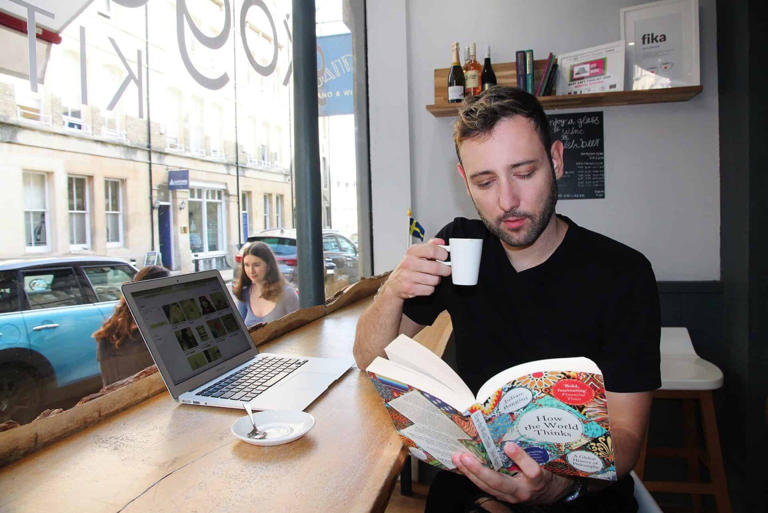 Man reading a book